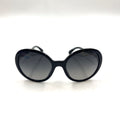 Chanel Chain Temple Acetate Metal Black Sunglasses Silver Eyewear