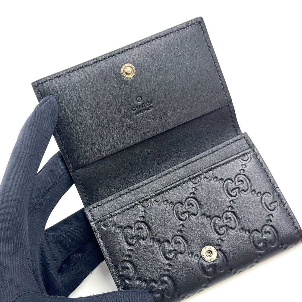 Gucci GG Emblem Leather Black Card Case — view 3