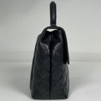 Chanel CC Logo Handbag Quilted Caviar Leather Black — view 4