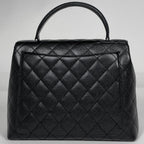 Chanel CC Logo Handbag Quilted Caviar Leather Black — view 3