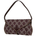 Celine Paris Macadam Shoulder Bag Studs Denim Bordeaux