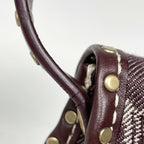 Celine Paris Macadam Shoulder Bag Studs Denim Bordeaux — view 5
