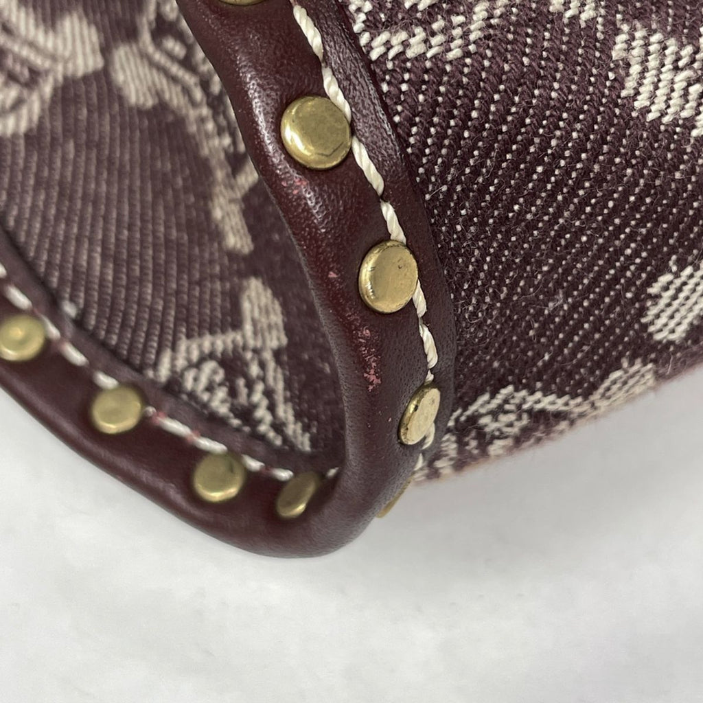 Celine Paris Macadam Shoulder Bag Studs Denim Bordeaux — view 3