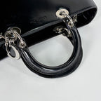 Dior Lady Dior Patent Handbag Leather Black — view 6
