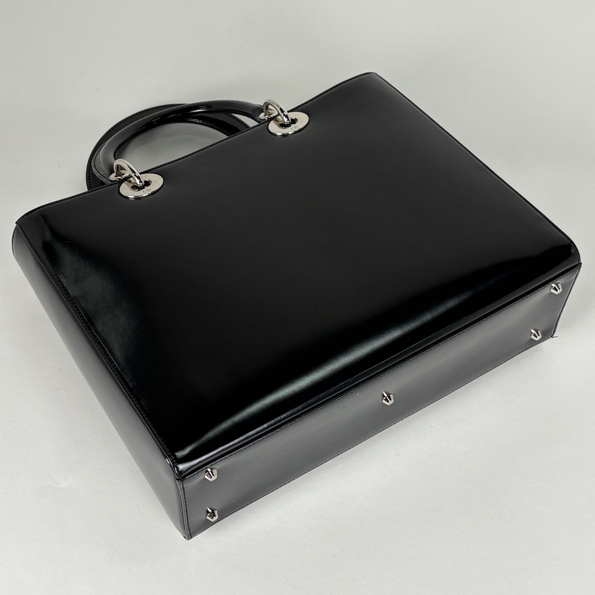Dior Lady Dior Patent Handbag Leather Black — view 2