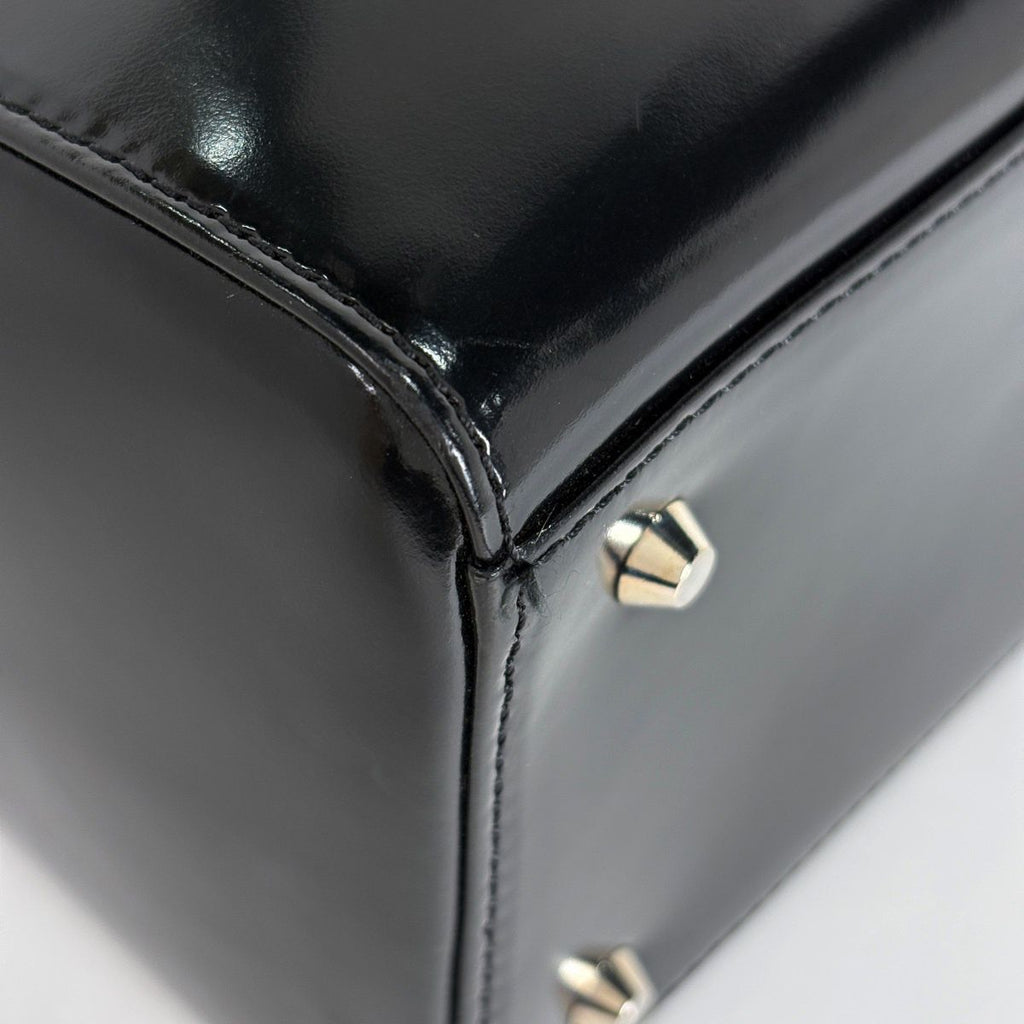 Dior Lady Dior Patent Handbag Leather Black — view 3