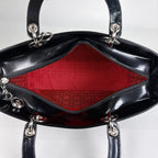 Dior Lady Dior Patent Handbag Leather Black — view 7