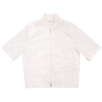 Hermes Zip Up Cotton White Overshirt Short Sleeve Shirt