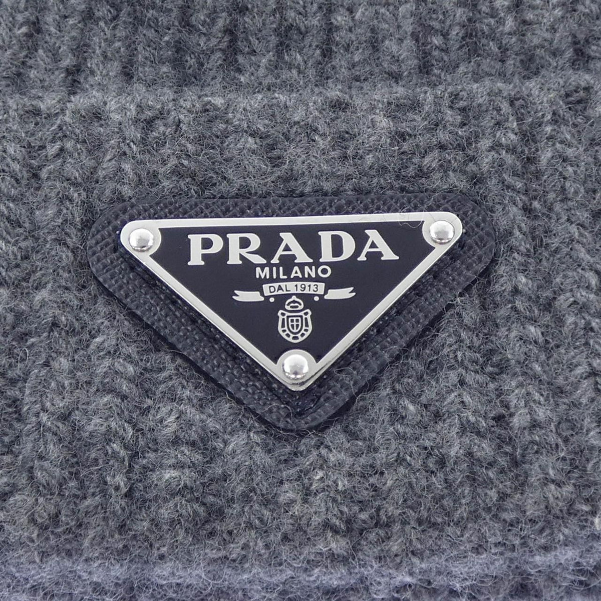 Prada Triangle Logo Knit Cap — view 4