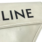 Celine Shoulder Bag Logo Triangle Leather White — view 6