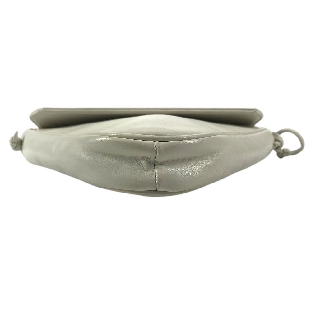 Celine Shoulder Bag Logo Triangle Leather White — view 5