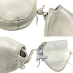 Celine Shoulder Bag Logo Triangle Leather White — view 8