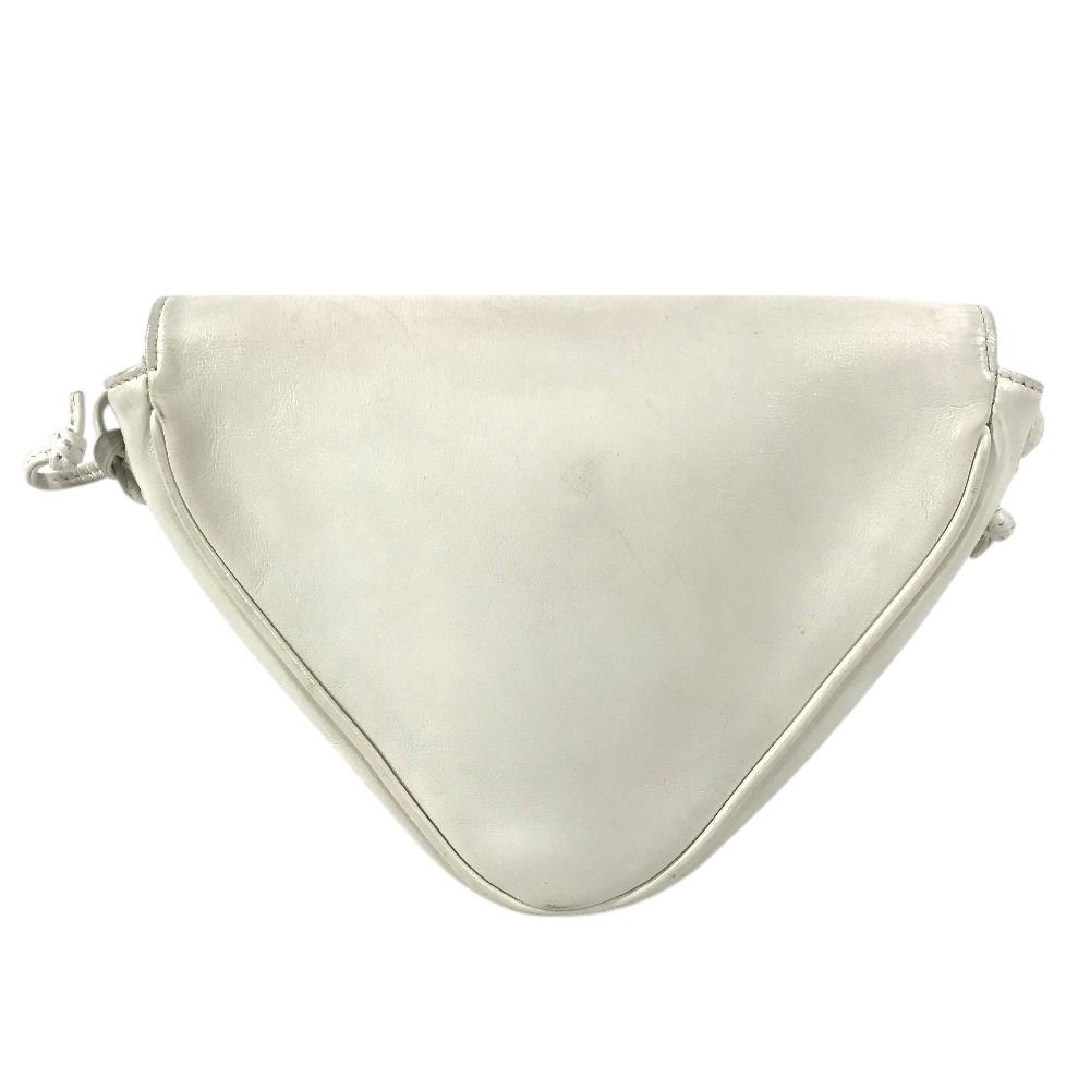 Celine Shoulder Bag Logo Triangle Leather White — view 2