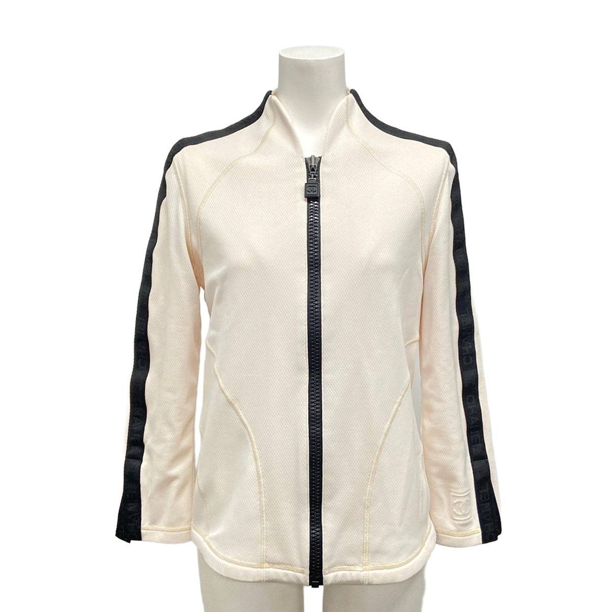 Chanel Jersey 38 M Sports Line Beige Black T-Shirt