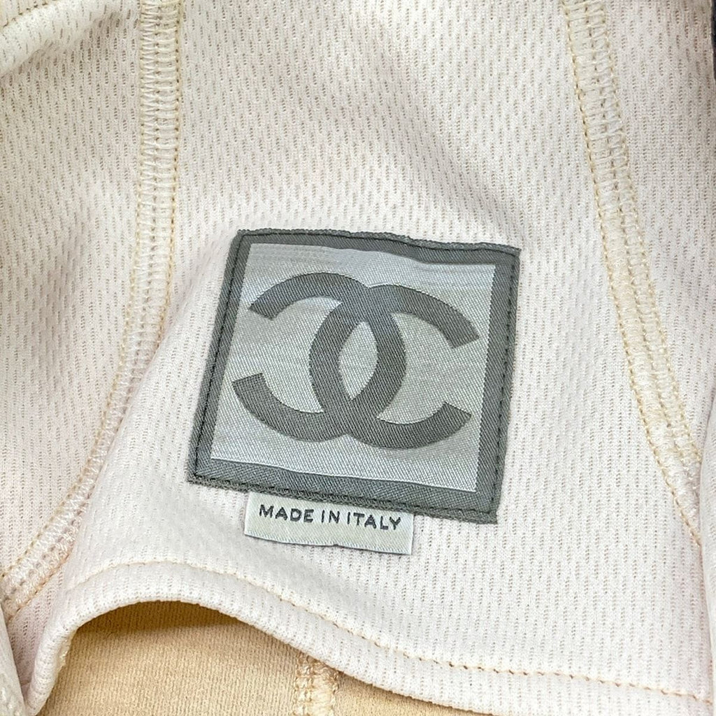 Chanel Jersey 38 M Sports Line Beige Black T-Shirt — view 3