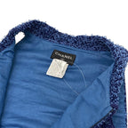 Chanel Dress 38 M Blue Tweed Zip Up Cotton — view 8