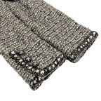 Chanel Jacket 34 S Gray Black White Long Sleeve Tweed Sequin Rhinestone Autumn — view 6