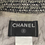 Chanel Jacket 34 S Gray Black White Long Sleeve Tweed Sequin Rhinestone Autumn — view 3