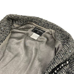 Chanel Jacket 34 S Gray Black White Long Sleeve Tweed Sequin Rhinestone Autumn — view 8