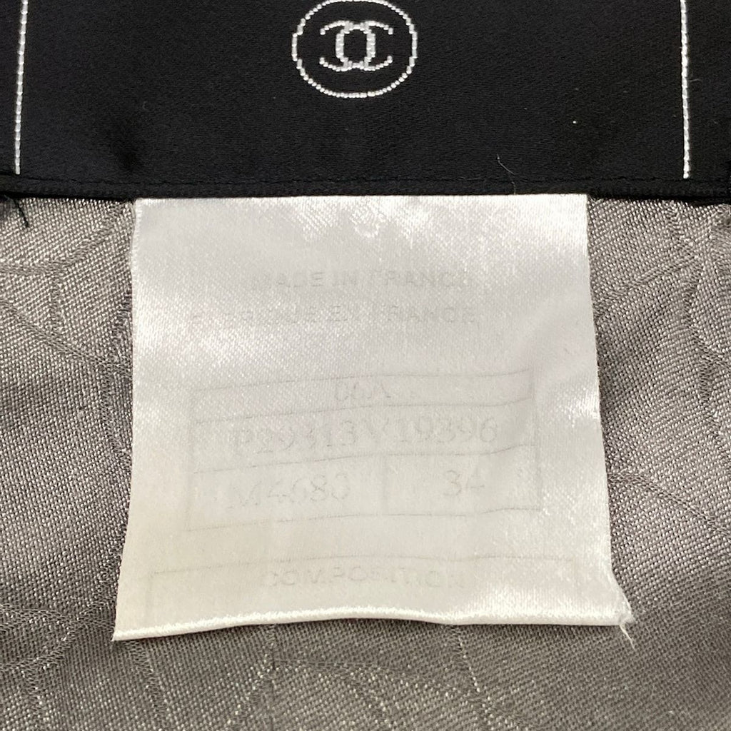Chanel Jacket 34 S Gray Black White Long Sleeve Tweed Sequin Rhinestone Autumn — view 4