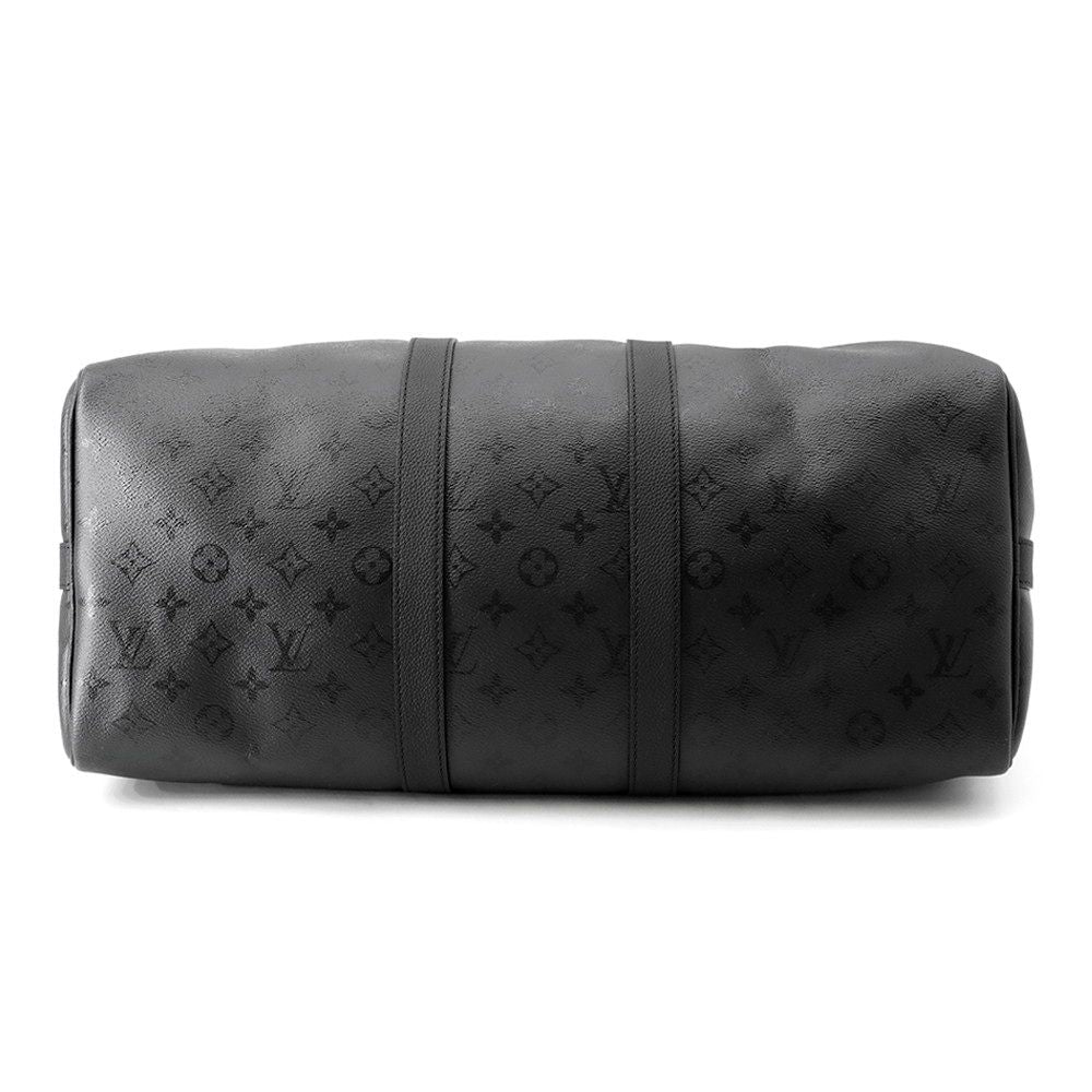 Louis Vuitton Boston Bag Monogram Midnight Keepall Bandouliere 45 Black 2-Way — view 3