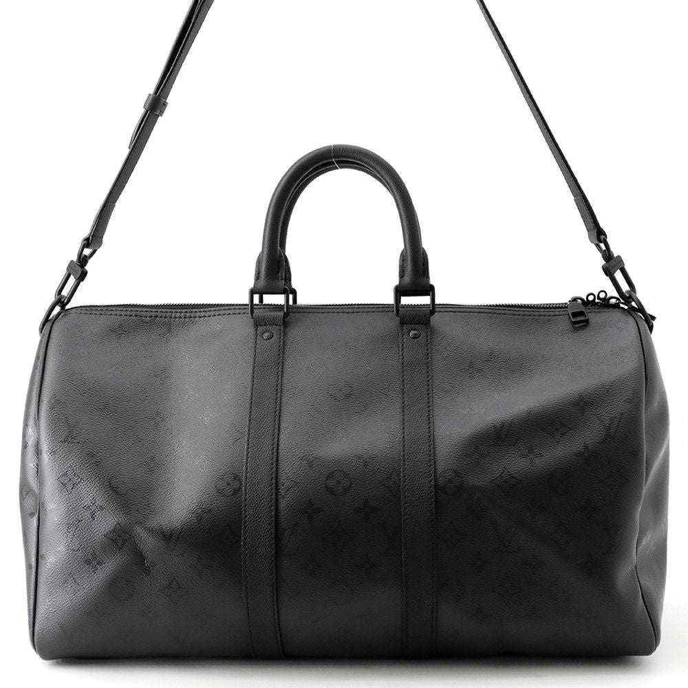 Louis Vuitton Boston Bag Monogram Midnight Keepall Bandouliere 45 Black 2-Way