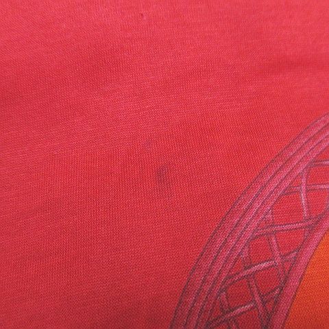 Hermes Vintage les Tuileries Roulis Short Sleeve T-Shirt L Red Print — view 6