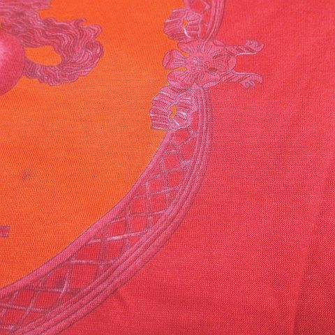 Hermes Vintage les Tuileries Roulis Short Sleeve T-Shirt L Red Print — view 7
