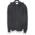 Hermes Long Sleeve Knit Sweater Hoodie Pullover Quarter Zip Cashmere L Black