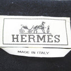 Hermes Long Sleeve Knit Sweater Hoodie Pullover Quarter Zip Cashmere L Black — view 3
