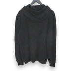 Hermes Long Sleeve Knit Sweater Hoodie Pullover Quarter Zip Cashmere L Black — view 2