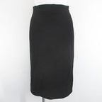 Chanel Vintage Set Jacket Knee Length Tight Skirt Silk 36 Black Hair Wool Lining — view 6