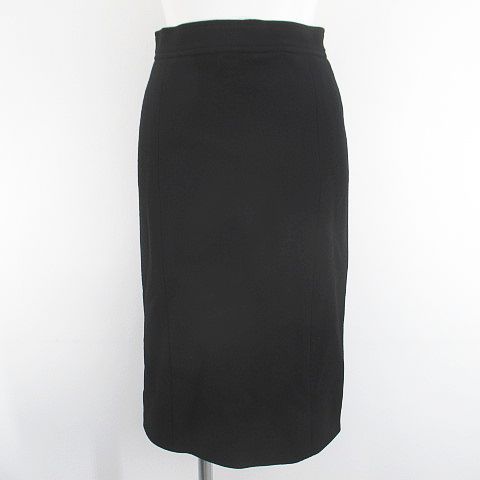 Chanel Vintage Set Jacket Knee Length Tight Skirt Silk 36 Black Hair Wool Lining — view 6