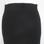 Chanel Vintage Set Jacket Knee Length Tight Skirt Silk 36 Black Hair Wool Lining — view 8