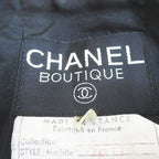 Chanel Vintage Set Jacket Knee Length Tight Skirt Silk 36 Black Hair Wool Lining — view 3