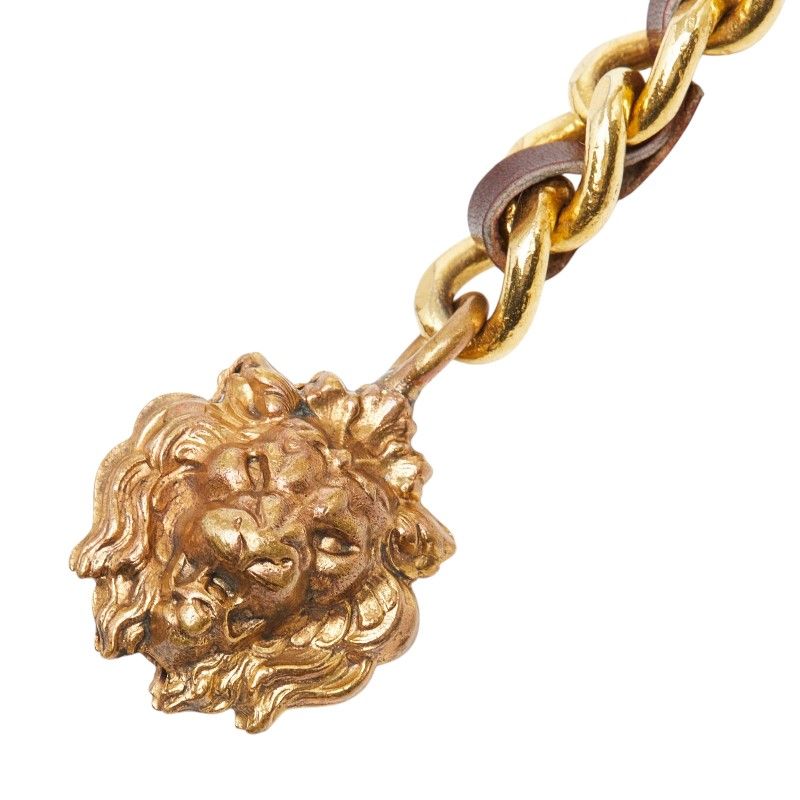 Chanel Chain Belt Lion Motif Gold Plated Leather — view 3