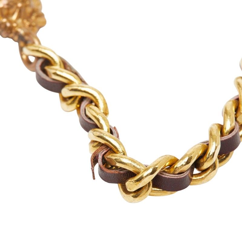 Chanel Chain Belt Lion Motif Gold Plated Leather — view 5