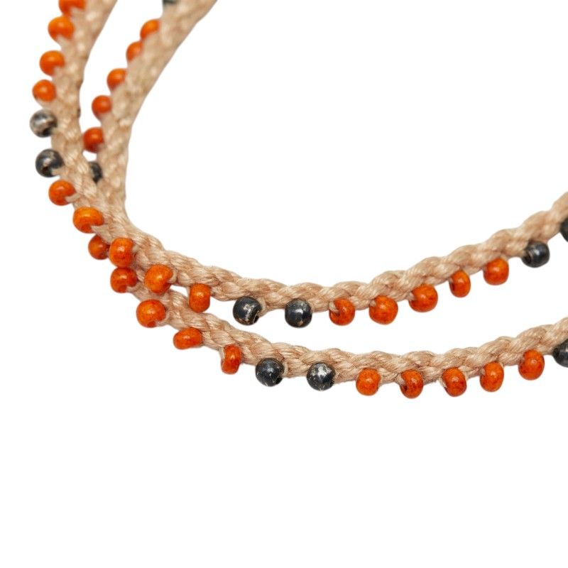 Gucci Double Strand Bracelet Beige Multicolor Silver Beads — view 3