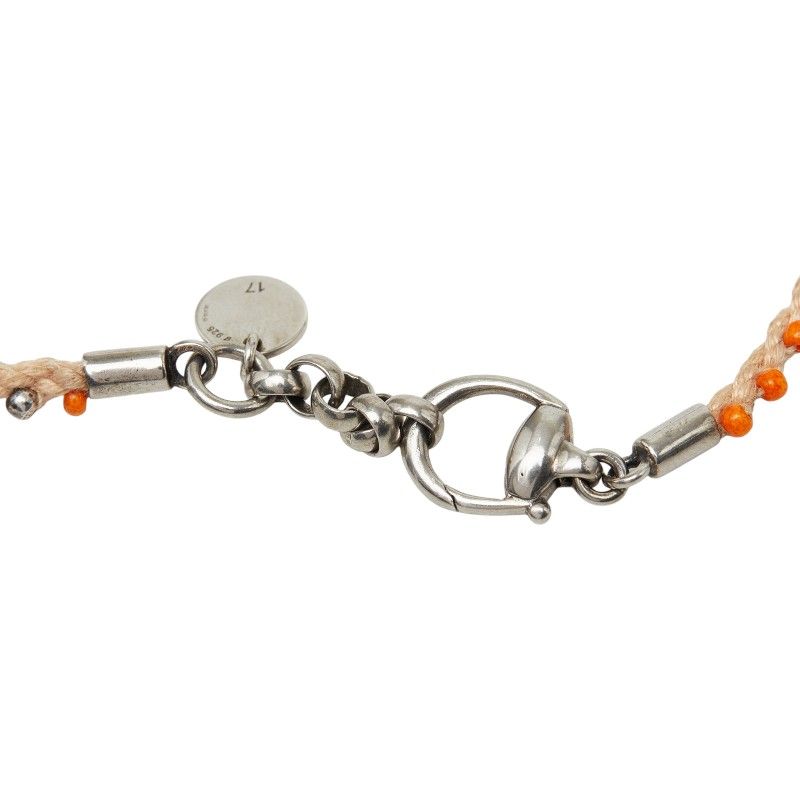 Gucci Double Strand Bracelet Beige Multicolor Silver Beads — view 4