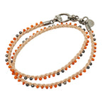 Gucci Double Strand Bracelet Beige Multicolor Silver Beads
