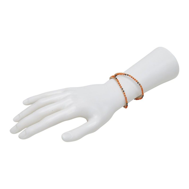 Gucci Double Strand Bracelet Beige Multicolor Silver Beads — view 7