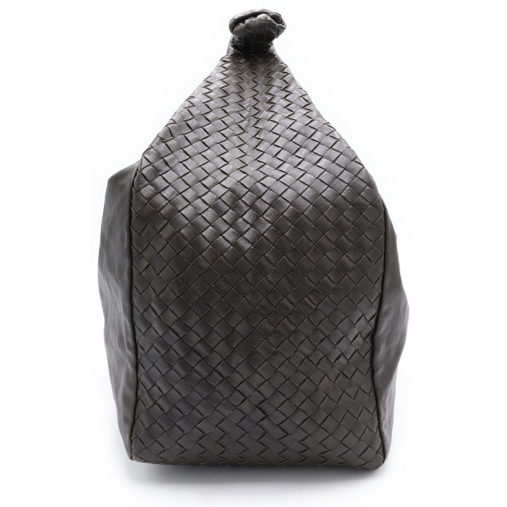 Bottega Veneta Intrecciato Hobo Shoulder Bag Olive Brown Leather — view 3