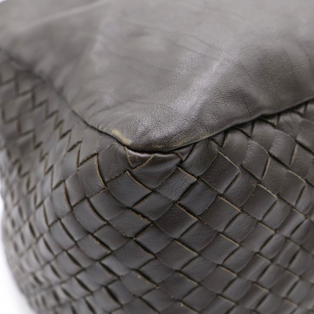 Bottega Veneta Intrecciato Hobo Shoulder Bag Olive Brown Leather — view 6