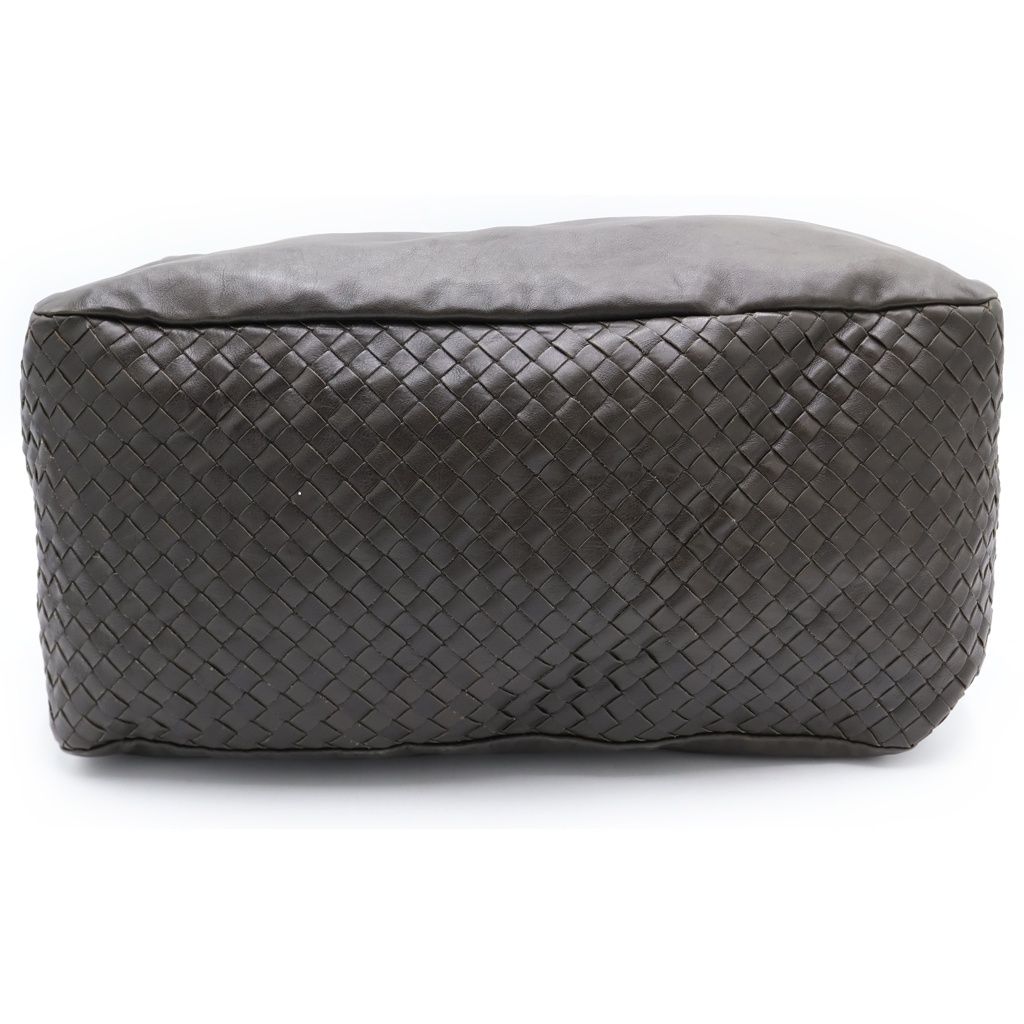 Bottega Veneta Intrecciato Hobo Shoulder Bag Olive Brown Leather — view 4