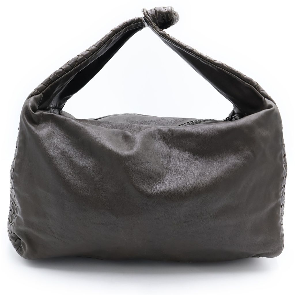 Bottega Veneta Intrecciato Hobo Shoulder Bag Olive Brown Leather — view 2