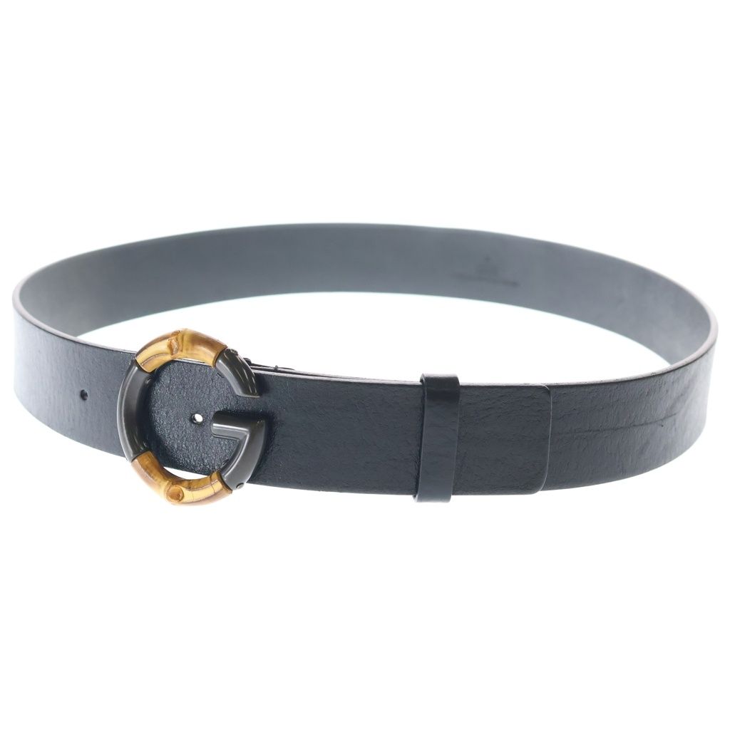 Gucci Bamboo-g Logo Leather Belt Black Brown