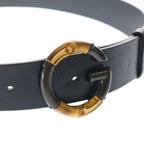 Gucci Bamboo-g Logo Leather Belt Black Brown — view 4