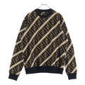 Fendi FF Zucca Pattern Crew Neck Sweatshirt Black Brown