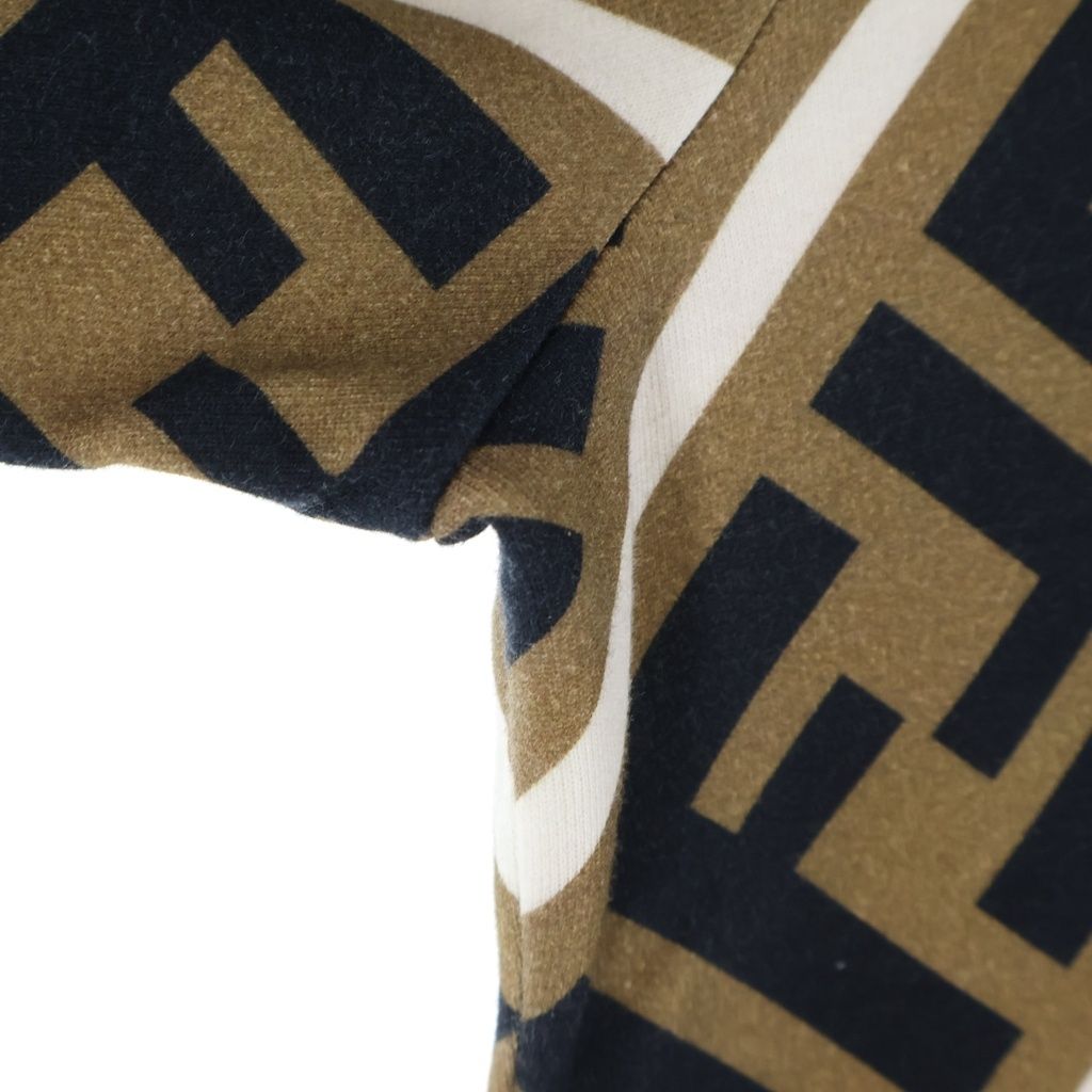 Fendi FF Zucca Pattern Crew Neck Sweatshirt Black Brown — view 5
