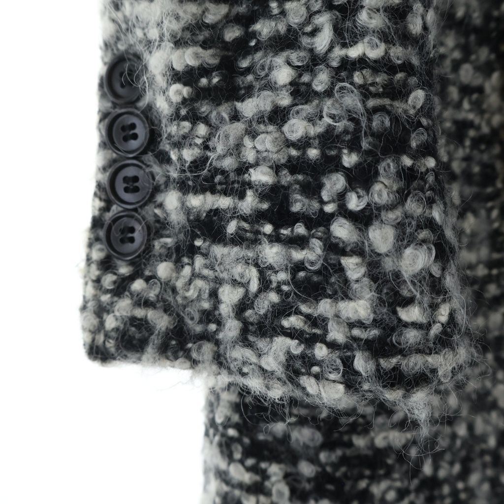 Dior Edith Slimane Era Wool Boucle Coat Gray — view 5